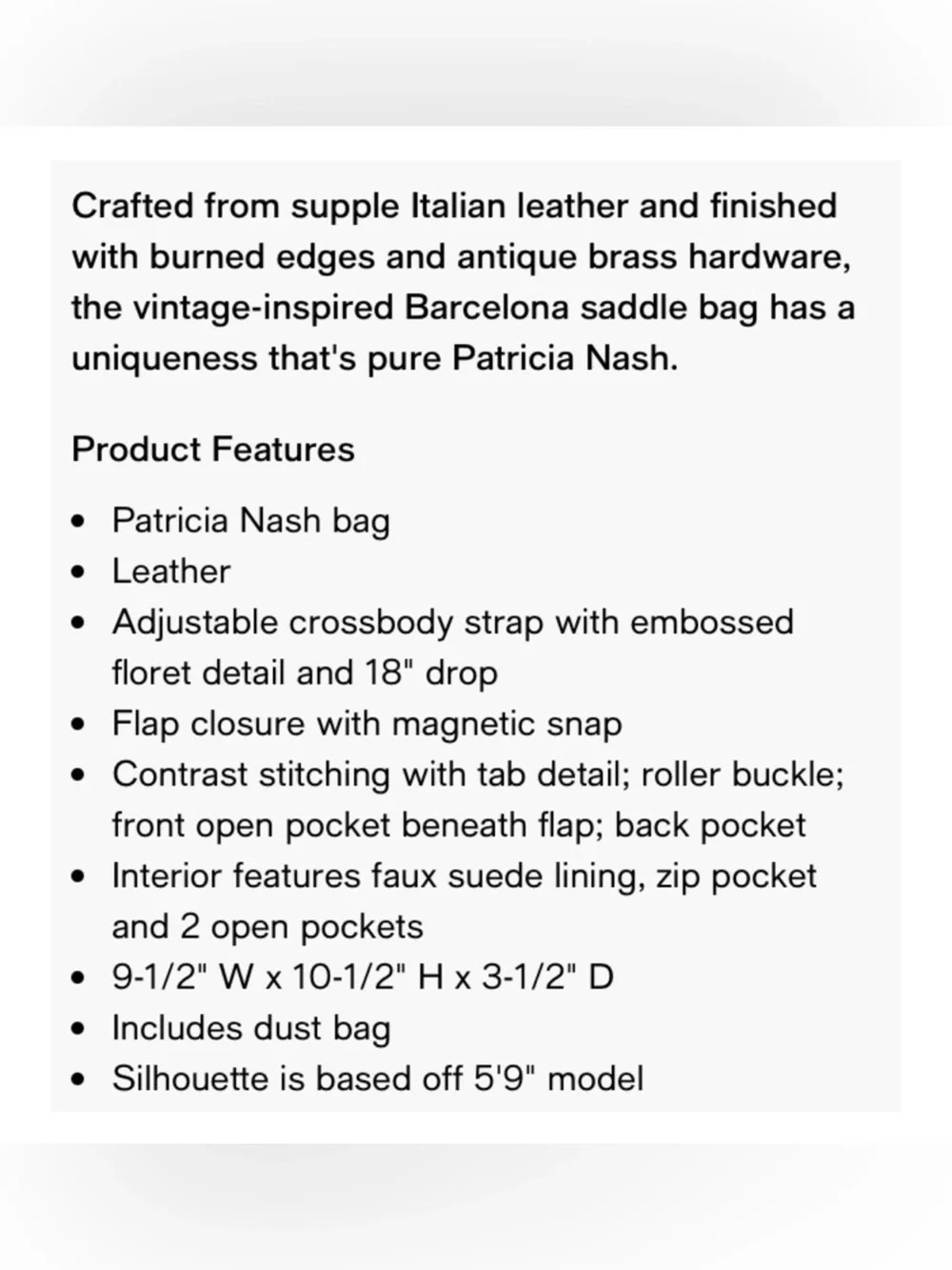 Patricia Nash Italian Saddle Leather Crossbody Bag Western Boho